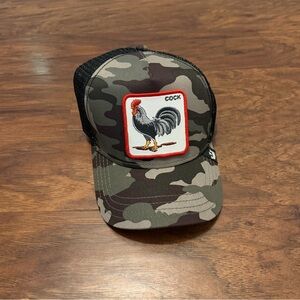 Camouflage Rooster Patch Trucker Hat
